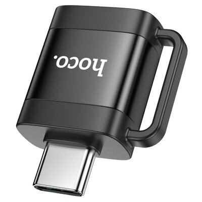 Адаптер HOCO UA31C Type-C male to USB female OTG adapter Black (6942007628129) Київ - фото 2