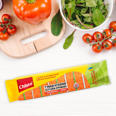 Губки кухонні Chisto Морквинка 10 шт. (4823098413912) Вінниця - фото 2