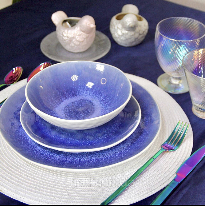 Салатник Olens "Кюрасао" 18х5 см кераміка блакитна Київ - фото 4