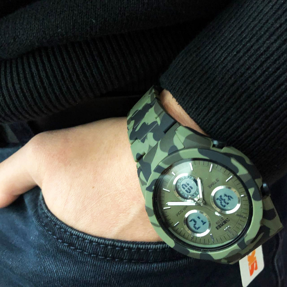 Многофункциональные военные часы SKMEI 2109CMGN, Стильные армейские часы для военных и отдыха SL-51 Львов - изображение 9
