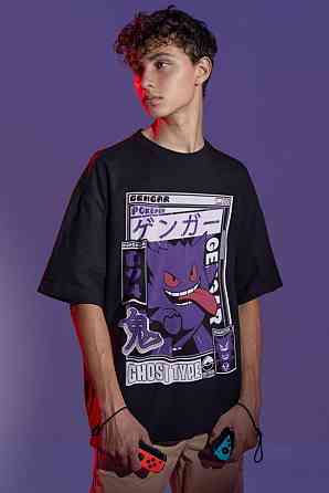 Футболка для мальчика аниме Аниме Манга Отаку Аниме оверсайз (рост от 165 до 180 ) Черний AnimeJ0900m Днепр