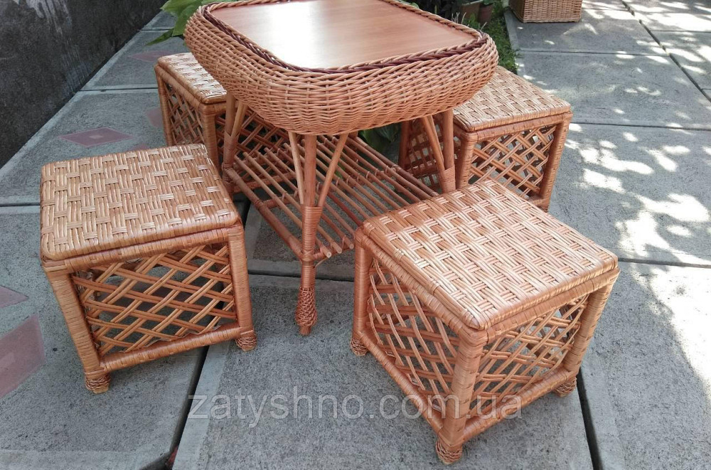 Меблі плетені з табуретками Київ - фото 2