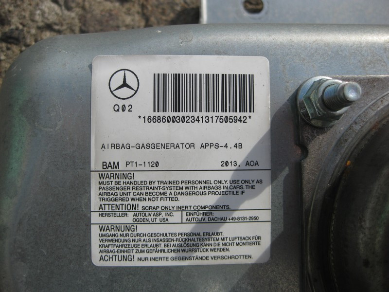 Mercedes-Benz  A1668600302 Подушка безпеки переднього пасажира ML GLE W166 GL GLS X166 Одеса - фото 3