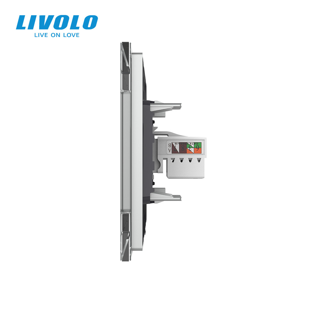 LIVOLO Розетка комп'ютерна RJ-45 Livolo сірий скло (VL-C791C-15) Коломия - фото 5