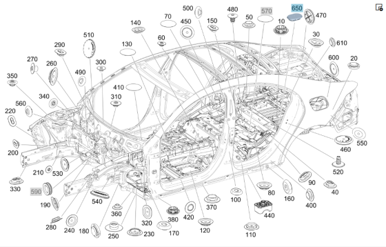 Mercedes-Benz  A0039982450 Заглушка піддону запасного колеса C-Class Coupe С205 C-Class W205 C-class Estate S205 C-Class Cabrio A205 E-class W213 E-cl Одеса