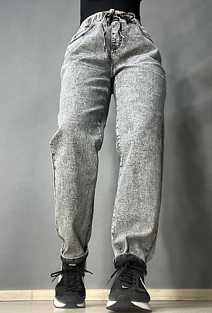 Джинси жіночі V&D 5011 МОМ jeans comfort резинка на талії стрейчеві полегшені світло сірі, світло-сі Одеса - фото 3