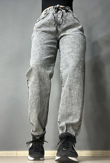 Джинсы женские V&D 5011 МОМ jeans comfort резинка на талии стрейчевые облегченные светло серые, светло-серый, 44, 42, 114 см, 135 см Киев - изображение 3