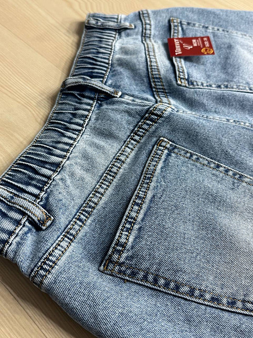 Шорти жіночі джинсові Vanver 2057 з резинкою на талії та шнурком блакитні, блакитний, 30, 30, 77 см, 103 см Київ - фото 12