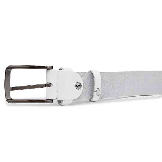 Кожаный ремень унисекс Vintage 20724 Белый Киев