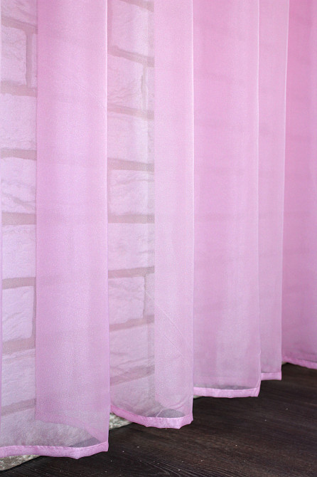 Тюль шифонова однотонна колір рожевий Київ - фото 5