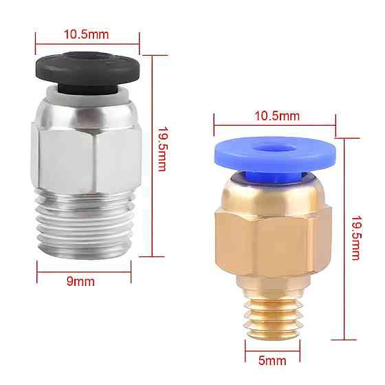 Тефлонова трубка Aokin для 3д принтера для нитки 1,75 мм + 2 фіттинга PC4-M6 + 2 фіттинга PC4-M10 Київ