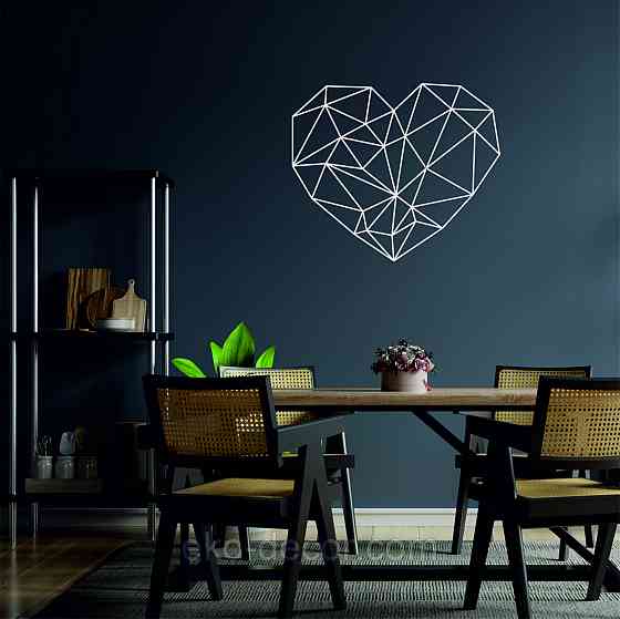 Декоративное настенное Панно «Сердце» Декор на стену 90*77 см, Белый Киев