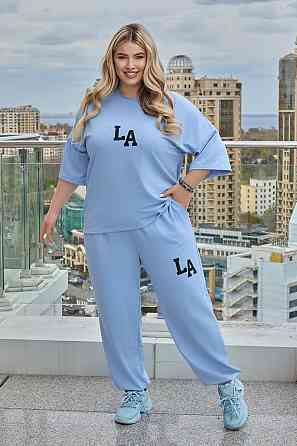 Жіночий легкий спортивний костюм із футболкою "Amante" |  Норма та батал Блакитний, 54-56 Київ