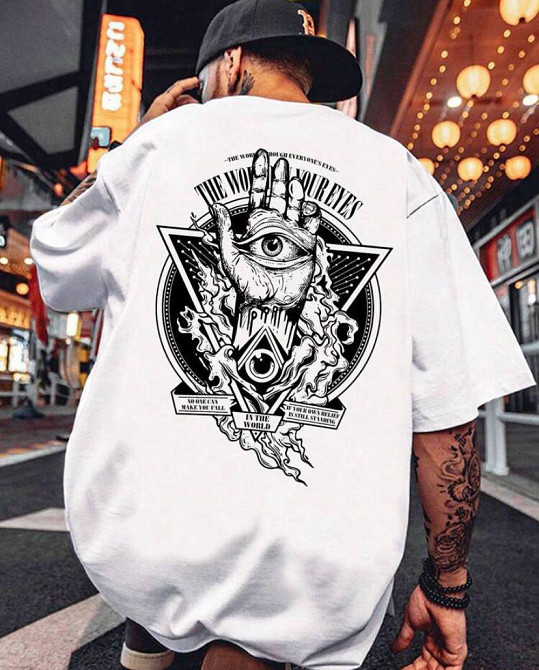 Футболка чоловіча с принтом  48 Біла 2664092894 Дніпро - фото 1