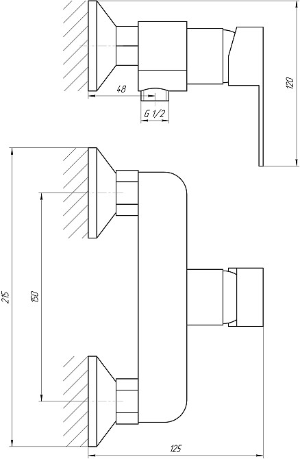 Змішувач для душу Globus Lux Milano GLM-105N-11-Graphite Київ - фото 6