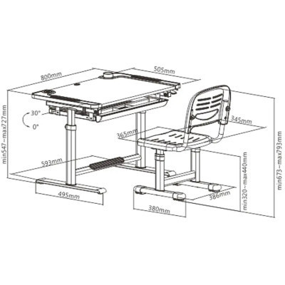 Парта зі стільцем FunDesk Littonia Pink Вінниця - фото 7