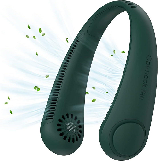 Міні вентилятор на шию аккумуляторный A206 (зелений) Чернівці - фото 1