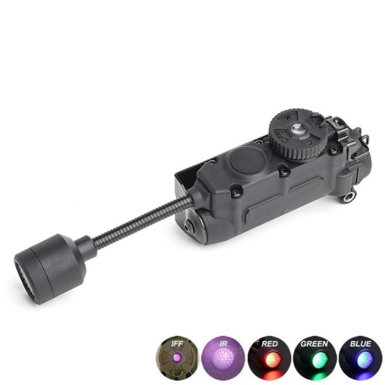 Ліхтар Sidewinder на шолом (білий + червоний + зелений + синій + ІЧ світло) картонна коробка Чорний Вінниця