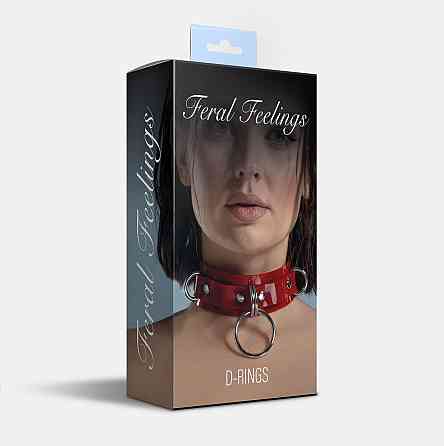 Нашийник для фіксації Feral Feelings - D-Rings Red Sex Aura Київ