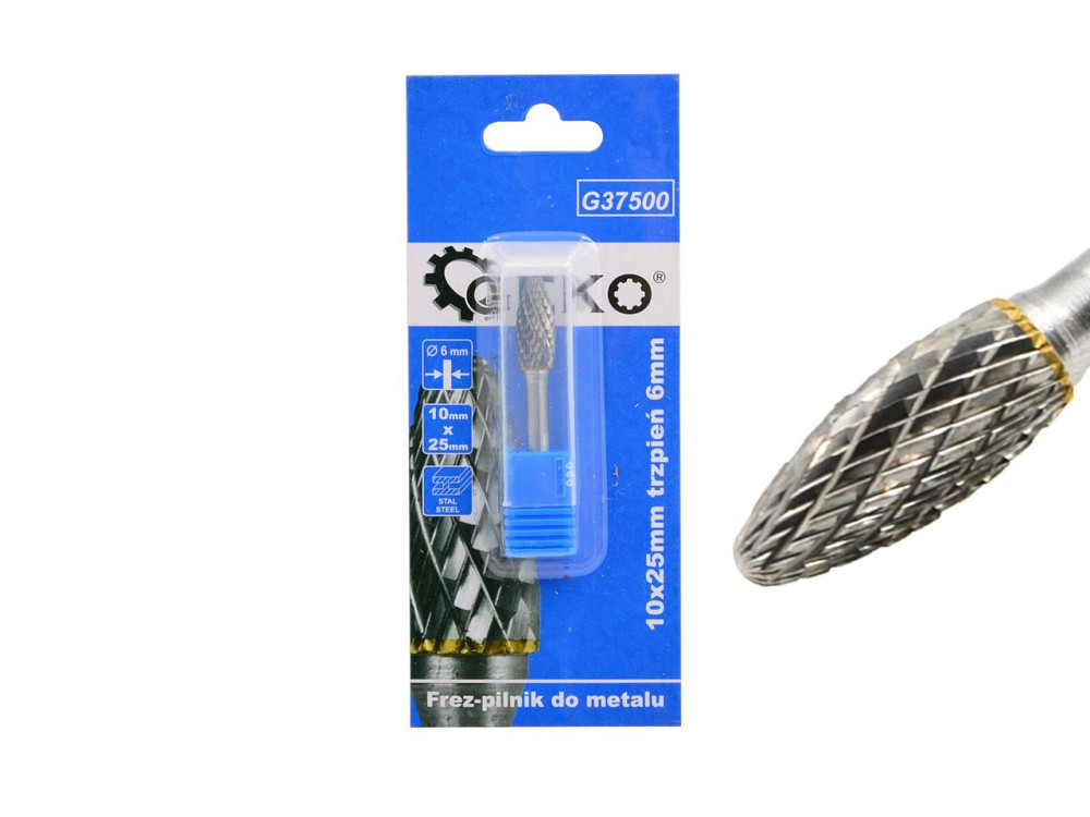 Фреза по металу "GEKO" овальної форми 10 х 25мм (цанга 6мм) Київ - фото 3