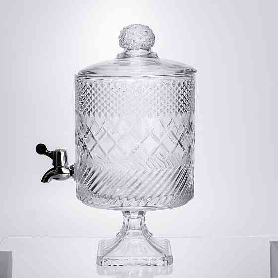 Yiwu Лимонадниця з краном на підставці скляна 4,5 л HP-19-4 Коломия