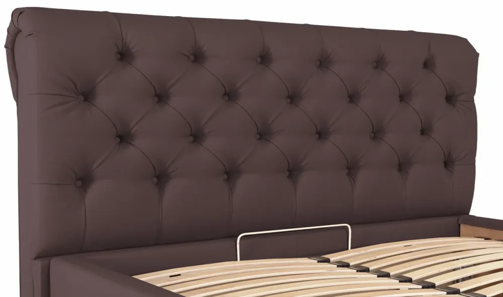 Кровать London Comfort 140 х 190 см Fly 2231 С подъемным механизмом и нишей для белья Темно-коричневый Киев - изображение 6