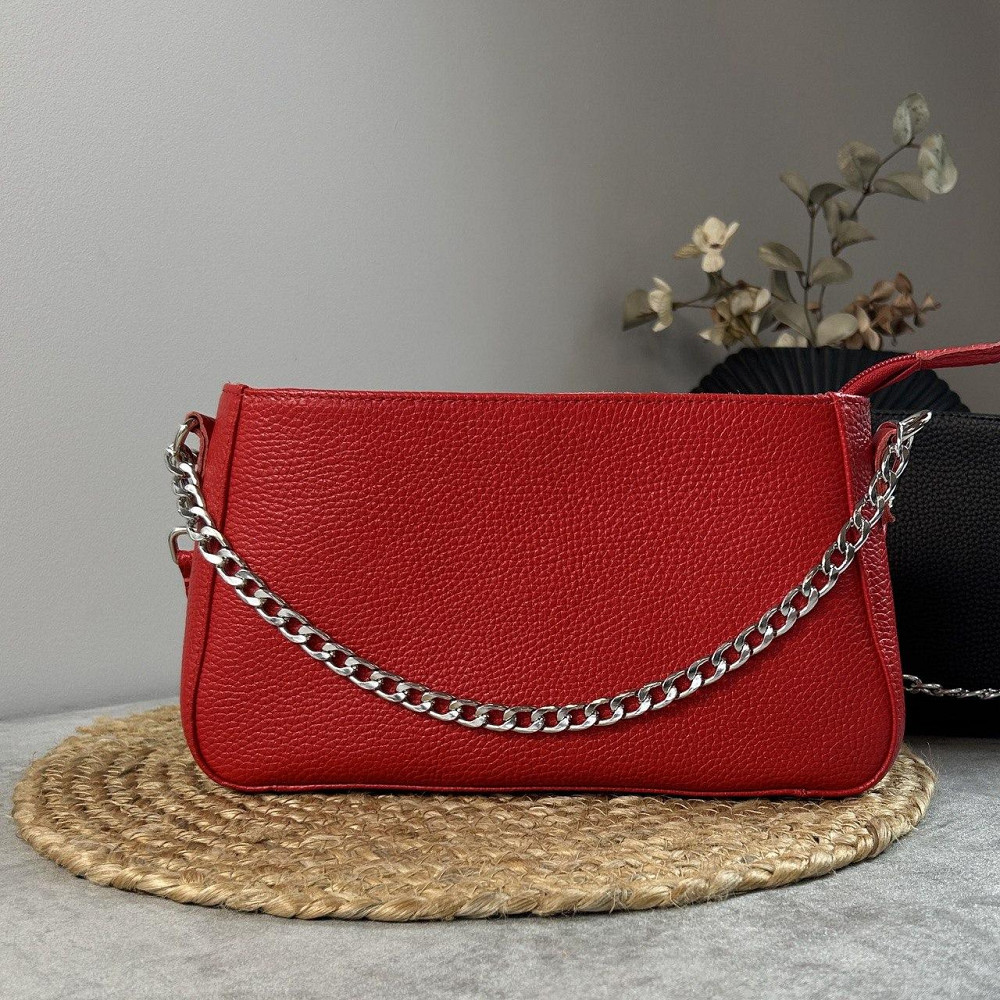 Женская кожаная сумочка, Стильная сумка из натуральной кожи, Маленькая красная сумка на плечеMasterSem Киев - изображение 1