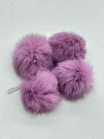 Меховой помпон на шапку из кролика 7-8 см Розовый 2 Харьков