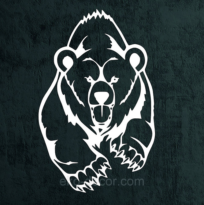 Декоративне настінне Панно «Ведмідь» Декор на стену 110*70 см, Білий Київ - фото 7