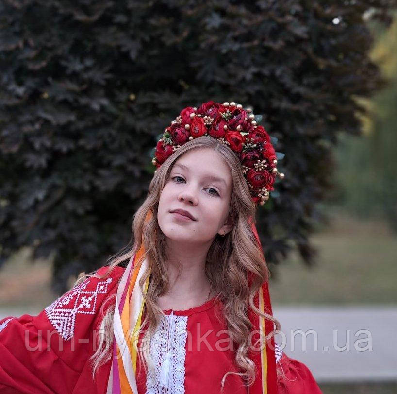 Віночок ободок з квітами "Сценічний зі стрічками" Кривий Ріг - фото 1