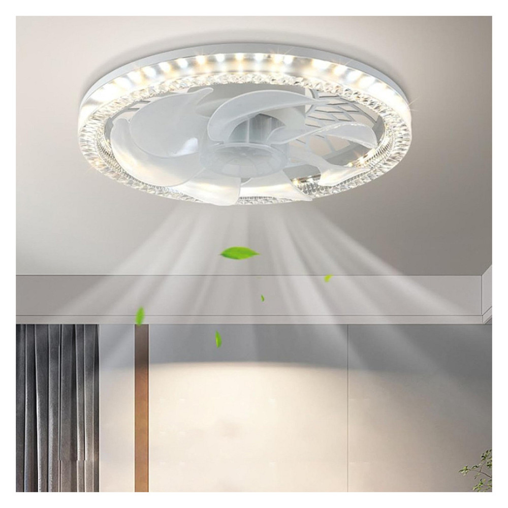 Потолочный вентилятор светильник Gitekain E27 LED с патроном пульт дистанционного управления белый ABS Киев - изображение 7