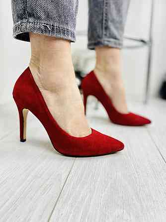 Nivelle Туфлі жіночі NIVELLE червоні натуральна замша каблук 10см 37р (1826/91-9535) Коломия