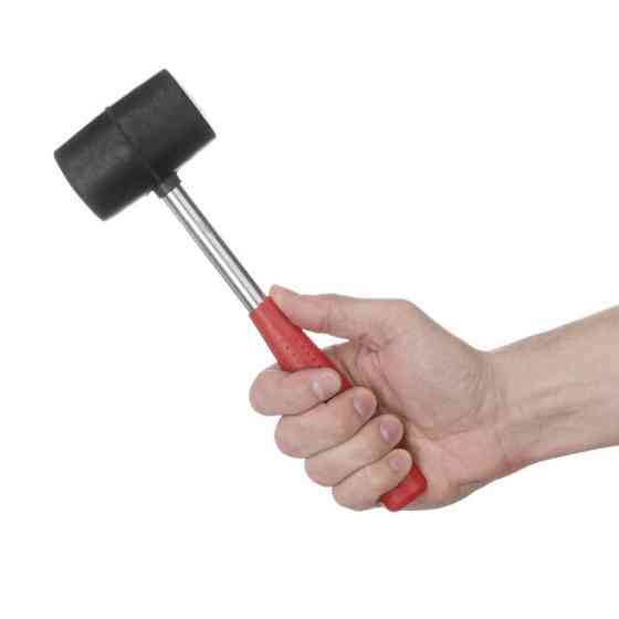 Киянка гумова, 320 г, 45 мм, чорна гума, металева ручка INTERTOOL HT-0229 Киев