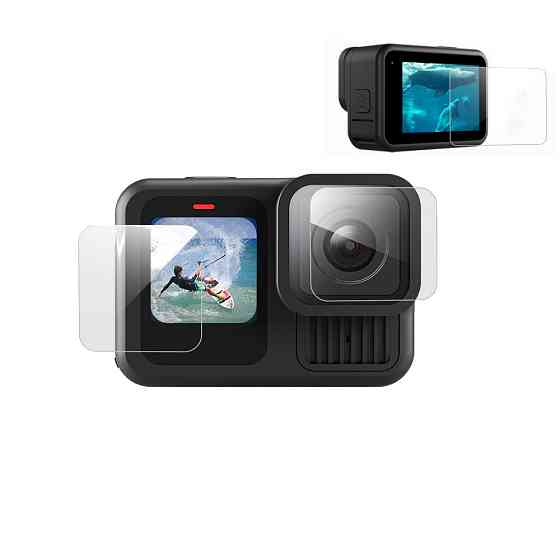 Стекло защитное GoPro 13 закаленное 9H 2.5D Telesin S6-FLM-07-TGP Киев