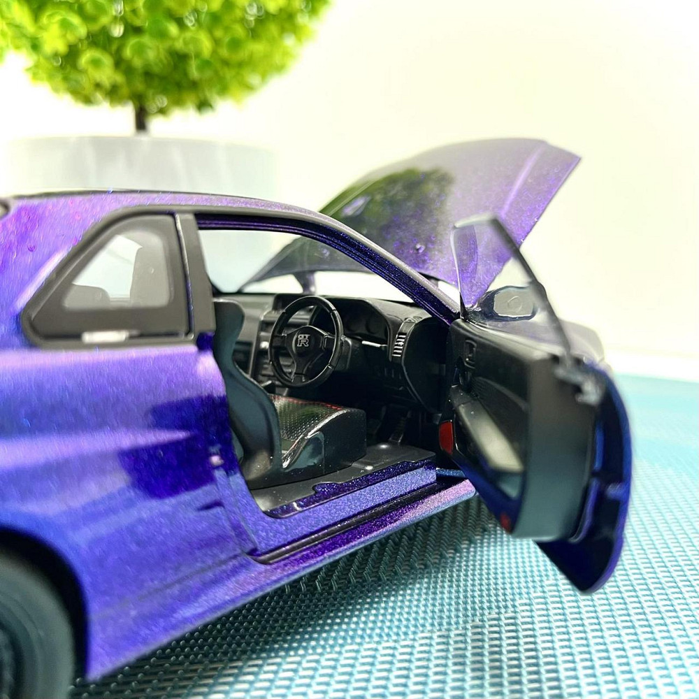 Машинка металева Авто Експерт Nissan GT-R 1:24 світло/звук відчиняються двері капот багажник Фіолетова (1990-21) Чернигов - изображение 10