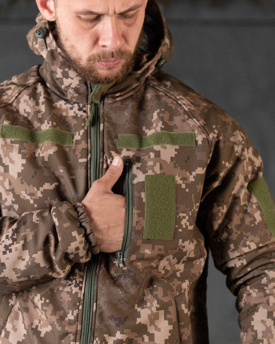Зимова чоловіча тактична куртка Softshell OMNI-HEAT піксель XXL Одеса - фото 8