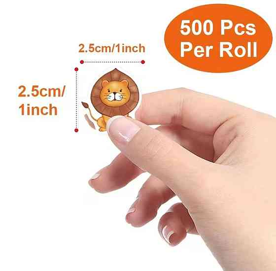 Наклейки животные детские 500 шт набор стикеров для упаковки подарков декора Киев