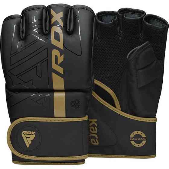 Рукавиці ММА RDX F6 KARA Matte Golden L (капа в комплекті) Кам'янське