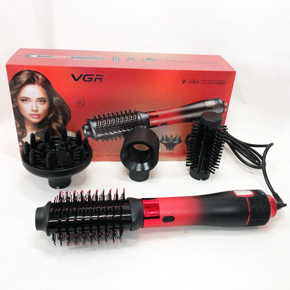 Портативний фен з насадками, Фен для дбайливого сушіння волосся, Фен-щітка з холодним повітрям NI-47 Івано-Франківськ - фото 6