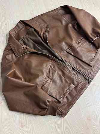 Куртка жіноча Buosc Hisae 80901 з екошкіри оверсайз бомбер коричнева, коричневий, L Київ