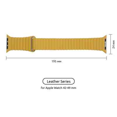 Ремінець до смарт-годинника Armorstandart Leather Loop для Apple Watch 49/46/45/44/42 (Series 1-3) Yellow (ARM57842) Вінниця