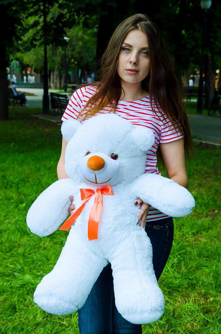 Плюшевий ведмедик М'яка іграшка Рафаель 80 см Білий Тернопіль - фото 3