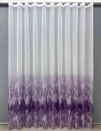 Тюль VR-Textil 1760т Шифон с принтом Сиреневый с белым 300х270 см (42-0787) Киев