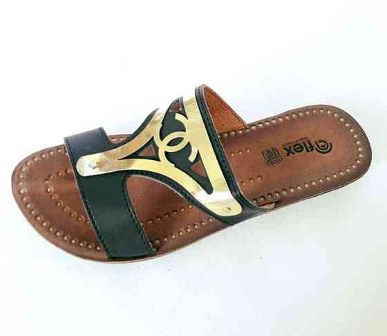 Женские Тапочки Шлёпанцы Сланцы Чёрные (размеры: 36,37,38) Днепр