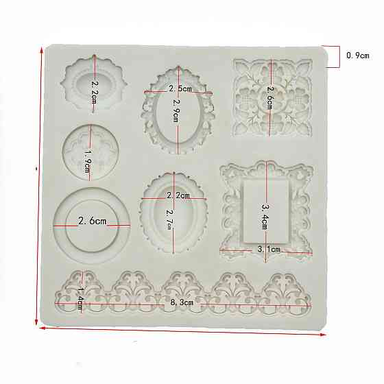 Молд силиконовый Рамки 85 на 85 мм серый Киев