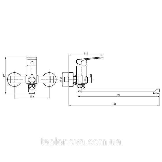 Смеситель для ванны TOPAZ ODISS TO 18208-H52 Черновцы