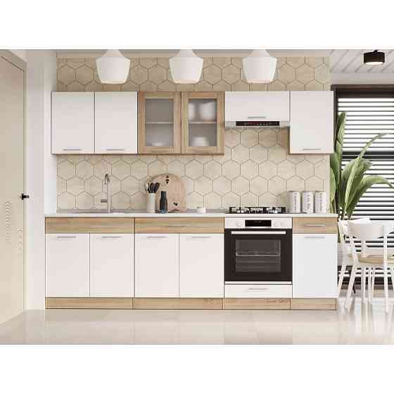 Кухня модульная Эверест Эко набор №5 дуб сонома/нимфея альба (белый) 2.6 м столешница Скай (DTM-071059) Львов