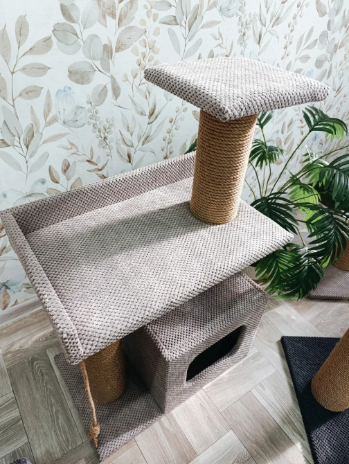 Когтеточка с домиком и лежанкой для кота, Домик для кота, 85×55×35 см Киев - изображение 7