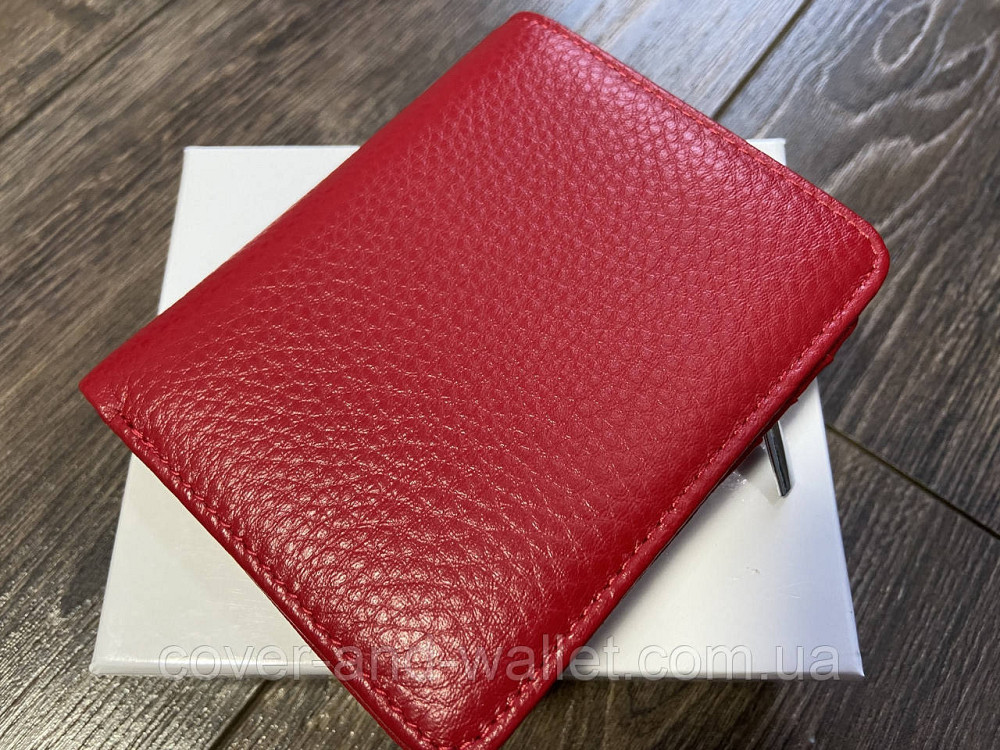 Стильний компактний жіночий гаманець з натуральної шкіри червоного кольору Helen Verde Київ - фото 2