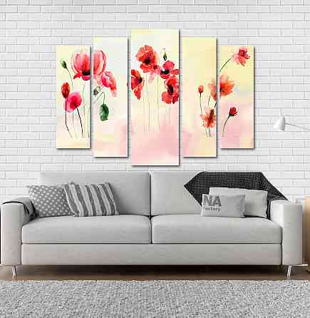 Модульная картина Цветы Абстракция Art-214_5 Киев